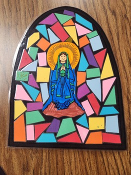 Preview of Mary Stained Glass Window Immaculate Conception Assumption Rosary May