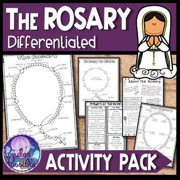 Preview of Mary & The Rosary {Posters, Worksheets & Fact Sheet}