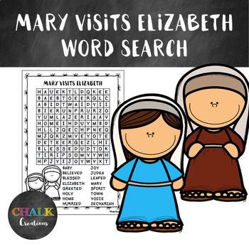 Mary Visits Elizabeth Word Search by Chalk Creations | TpT