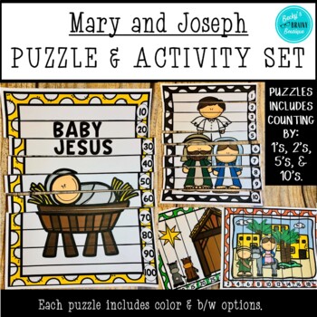 Mary and Joseph Christmas Puzzle and Activity Set by Becky's Brainy ...