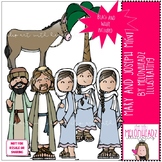 Mary and Joseph clip art - Mini - Bible - Melonheadz Clipart