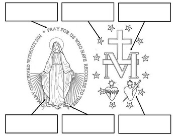 coloring pages of the miraculous medal