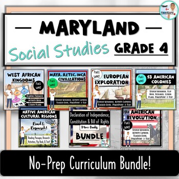 Preview of Maryland 4th Grade Social Studies: Curriculum Bundle! (No-Prep, State-Aligned)