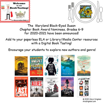 Preview of Maryland BES 2020-2021 Chapter Book Nominees Gr6-9 Digital Book Tasting