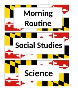 Preview of Maryland Flag Subject Labels