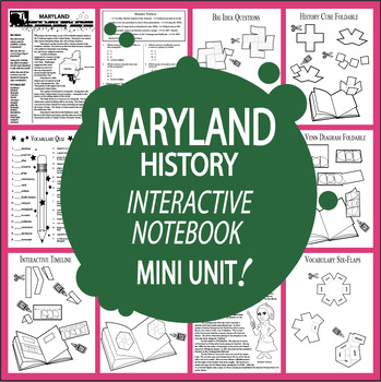 Preview of Maryland History Unit + AUDIO – ALL Maryland State Study Content Included
