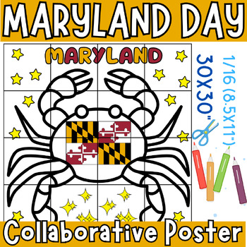 Preview of Maryland day Collaborative Coloring Poster