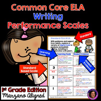 Preview of Marzano Aligned Common Core ELA Writing Performance Scales 1st Grade