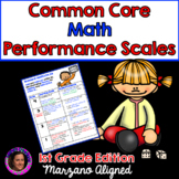 Marzano Aligned Common Core MATH Performance Scales 1st Grade
