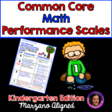 Marzano Aligned Common Core MATH Performance Scales Kindergarten