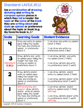 Marzano Aligned Florida LAFS Bundle Performance Scales Grade K | TpT