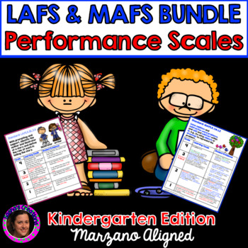 Preview of Marzano Aligned Florida LAFS & MAFS Bundle Performance Scales Grade K