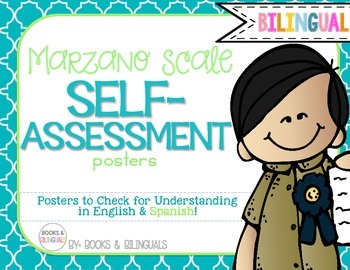Preview of Marzano Levels of Understanding Posters {Bilingual} Cool Blues Theme