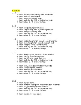 Preview of Marzano Music Packet - Elementary