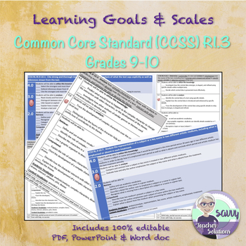 Preview of Learning Goal & Learning Scale for Common Core Standard CCSS RI.9-10.3