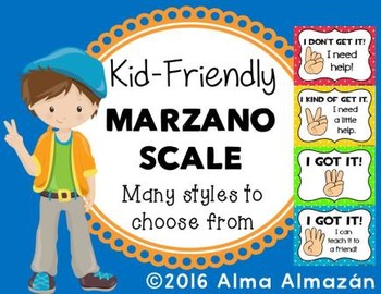 Preview of Marzano Scale ✔ Check for Understanding | Kid-Friendly Posters