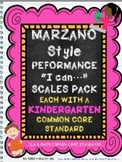 Marzano Style Performance Scales Kindergarten Pack