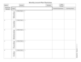 Lesson Plan Template - Weekly Overview - Marzano Aligned -