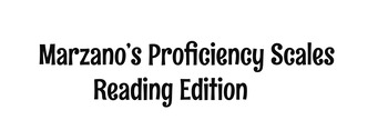 Preview of Marzano's Proficiency Scales- Reading Inventory Skills Survey