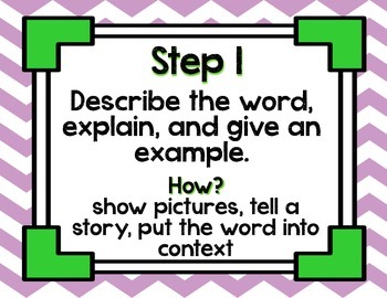 marzanos six step process for building academic vocabulary posters