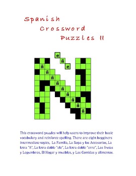Spanish Crossword Puzzles II (Excellent resource for distant learning)