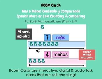 Preview of Mas o Menos Comparando y Contando (Boom Cards)