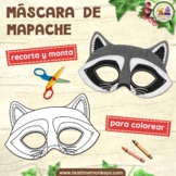 Máscara de MAPACHE: en color y para colorear