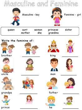 masculine and feminine for kids
