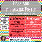 Mask and Distancing Poster/Sign for Classroom or Home