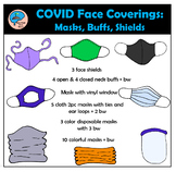 Masks, Face Shields, and Neck Buffs Clipart for COVID-19 S