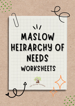 Preview of Maslow Hierarchy of Needs Worksheets (NO PREP NEEDED)