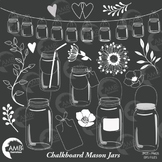 Mason Jar Clipart, Shabby Chic, Blackboard clipart, AMB-1821