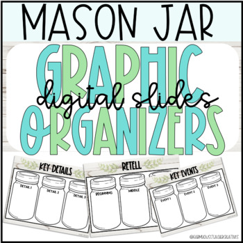 Preview of Mason Jar Graphic Organizers: Editable Digital Slides (Freebie)