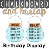 Mason Jars Birthday Display Chalkboard and Burlap Theme