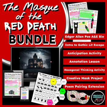 Preview of Masque of the Red Death Complete Unit BUNDLE Annotation Lesson, Project, & More!