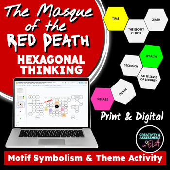 Preview of Masque of the Red Death Hexagonal Thinking Activity Symbols & Theme Discussion