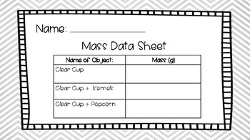 Preview of Mass Data Sheet