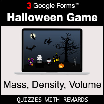 Preview of Mass, Density, Volume | Halloween Decoration Game | Google Forms