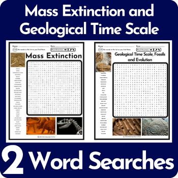 Preview of Mass Extinction and Geological Time Scale Word Search Puzzle BUNDLE