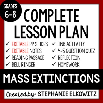 Preview of Mass Extinctions Lesson | Printable & Digital