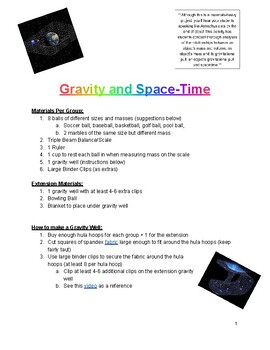 Preview of Mass, Gravity, and Spacetime through Gravity Wells!