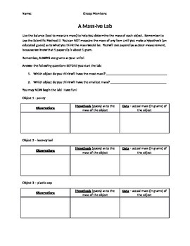 Preview of Mass Lab - using a balance