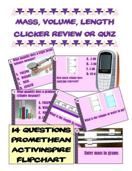 Preview of Mass, Length, & Volume Clicker Review - Promethean Flipchart