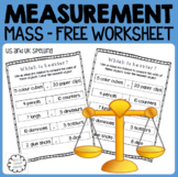 Mass | Measurement Comparison Worksheet