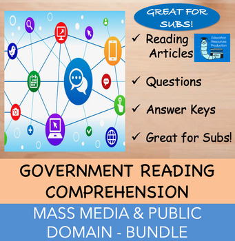 Preview of Mass Media & Public Opinion - Government Reading Comprehension BUNDLE