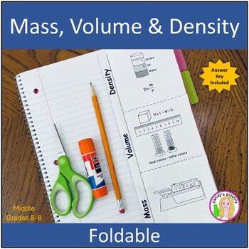 Preview of Mass, Volume & Density Foldable
