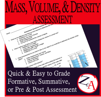 Preview of Mass, Volume, and Density Assessment