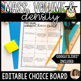 Mass Volume and Density Editable Choice Board Project - Ed