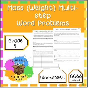 mass weight multi step word problems 4th grade measurement 4 md 2