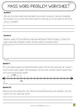 mass weight multi step word problems 4th grade